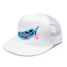 Load image into Gallery viewer, Feathered Outlaw- White /Sky Blue Feather
