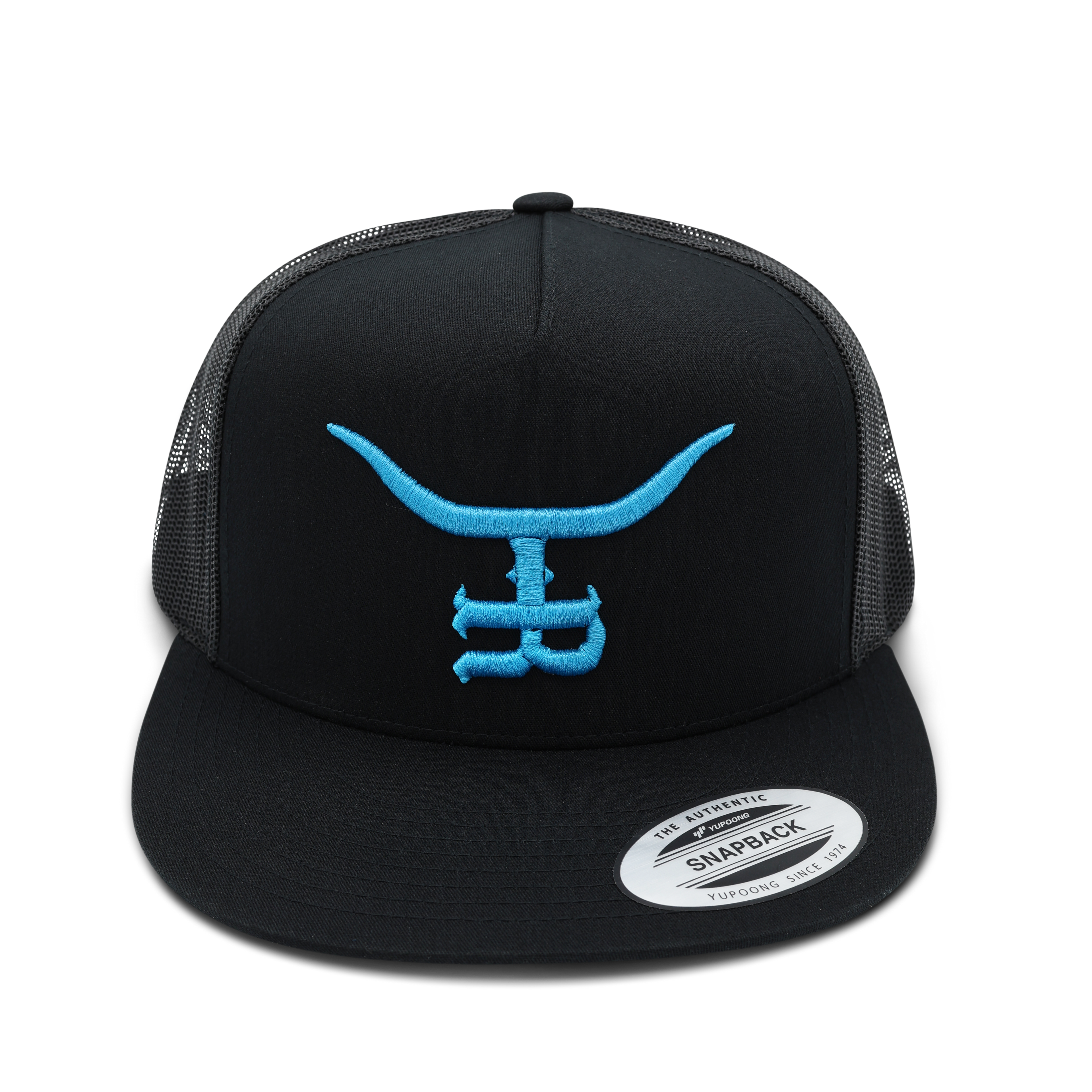 Teal- blk Flat bill Trucker Snapback