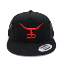 Load image into Gallery viewer, &quot;Bl33ding Bull&quot;- Flat bill Trucker Snapback
