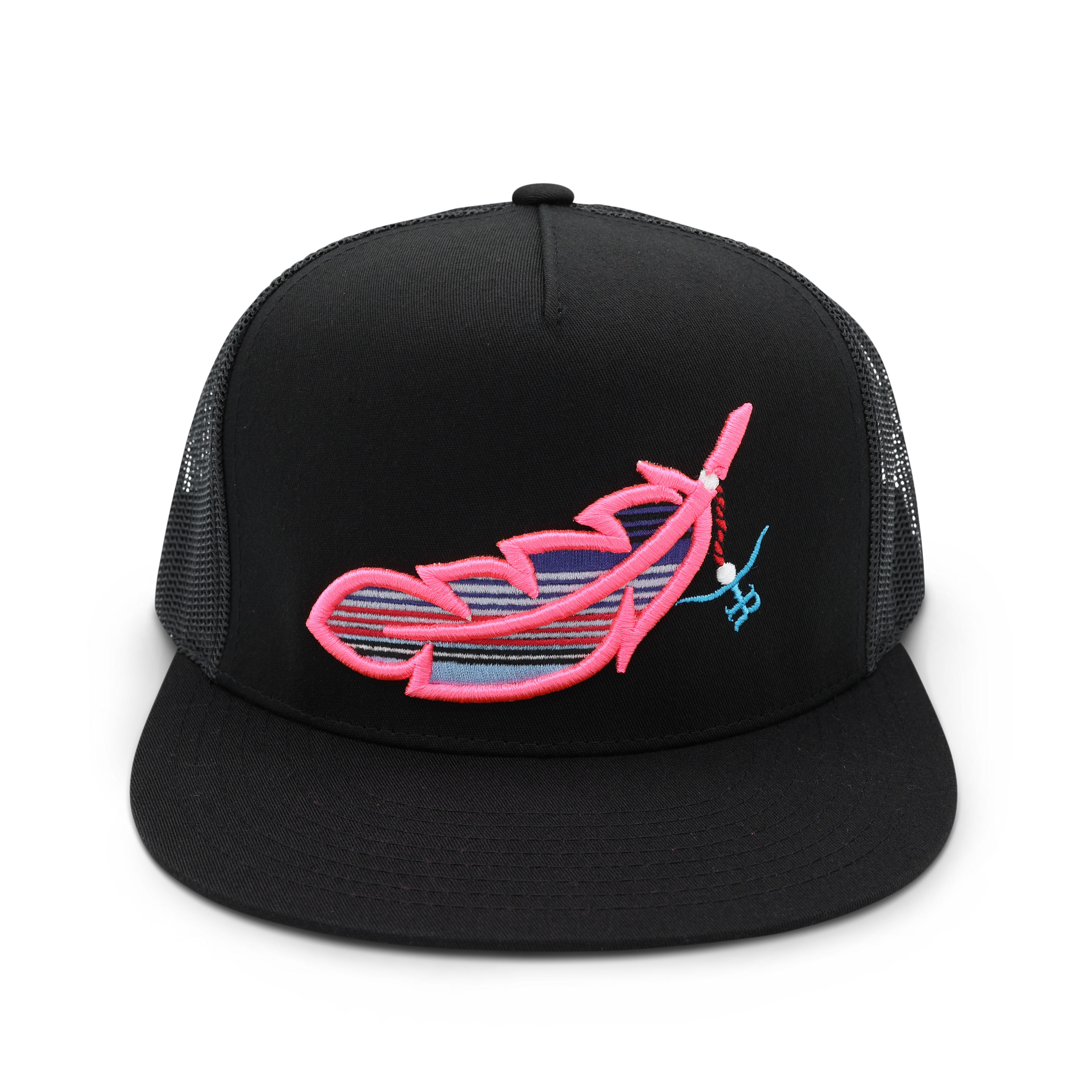 Feathered Outlaw -BLK Hot Pink Feather