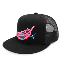 Feathered Outlaw - Black / Hot Pink - Flat Bill