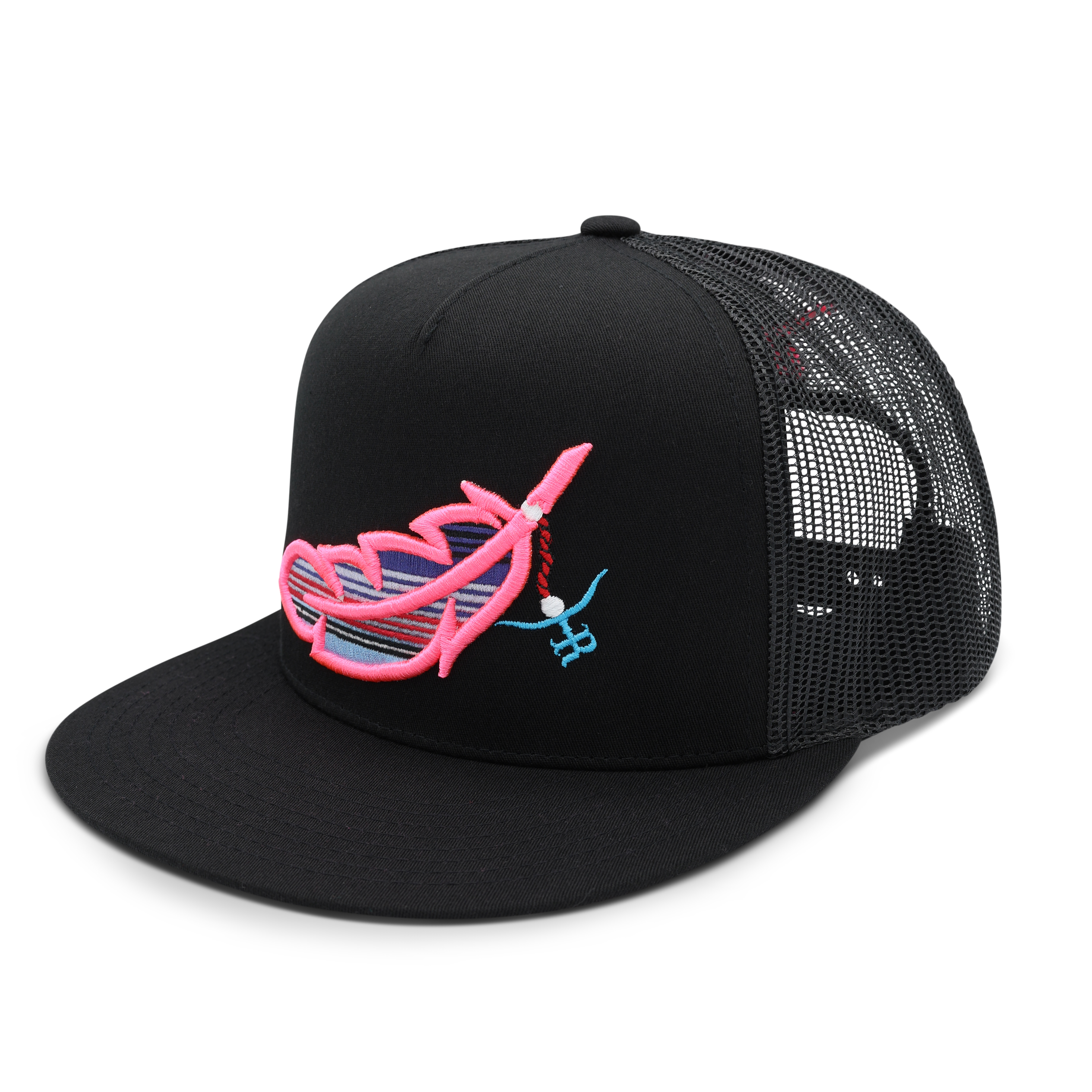 Feathered Outlaw -BLK Hot Pink Feather