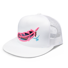 Feathered Outlaw - White / Hot Pink - Flat Bill