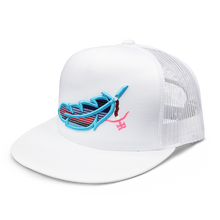 Feathered Outlaw - White / Sky Blue - Flat Bill