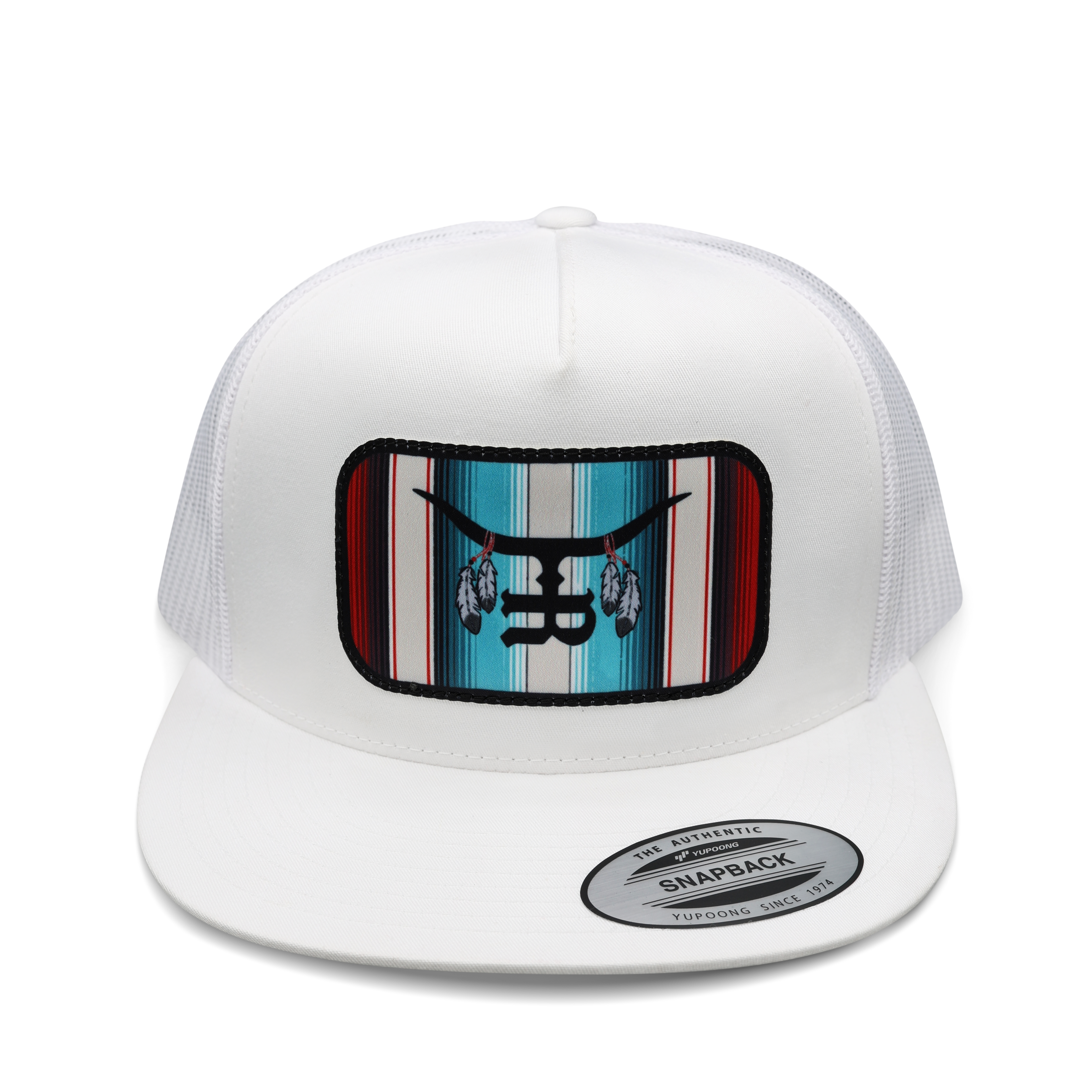 “Sitting Bull” - White Flatbill Trucker SnapBack