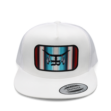 Load image into Gallery viewer, “Sitting Bull” - White Flatbill Trucker SnapBack
