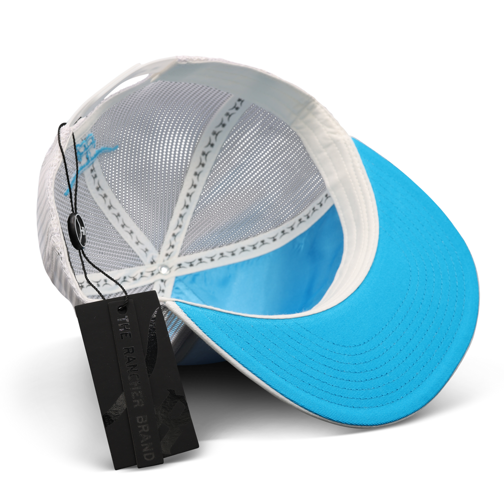 Feathered Outlaw- White /Sky Blue Feather