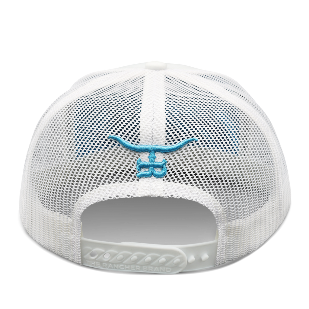 Feathered Outlaw- White /Sky Blue Feather