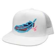 Load image into Gallery viewer, Feathered Outlaw- White /Sky Blue Feather
