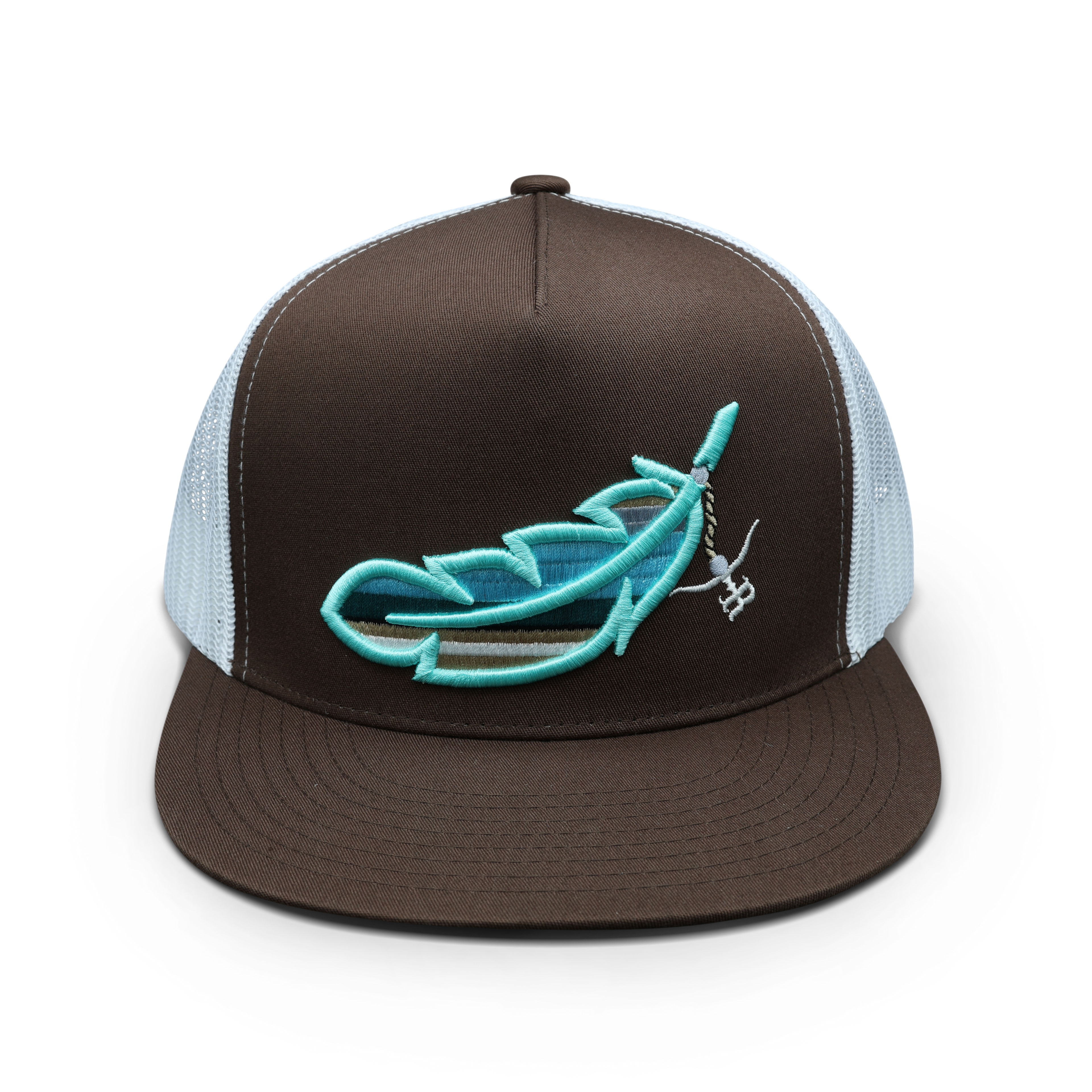 Feathered Outlaw- Brown/Turquoise Feather