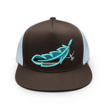 Load image into Gallery viewer, Feathered Outlaw- Brown/Turquoise Feather

