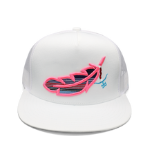 Load image into Gallery viewer, “Feathered Outlaw” -Hot Pink Feather(WHT)
