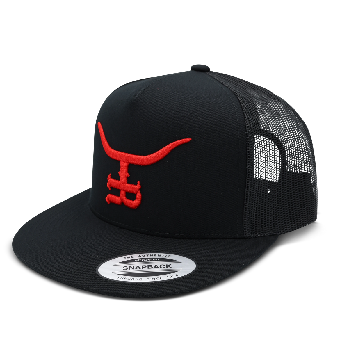 RedBull Red Bull Embroidered Flat Bill Snapback Mesh Hat Cap Black Yupoong Truck Redbull Logo Foam Mesh-back Trucker Hat, Energy Drink Brand  main image 4