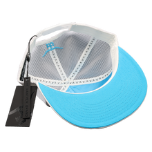 Load image into Gallery viewer, Feathered Outlaw- White /Sky Blue Feather
