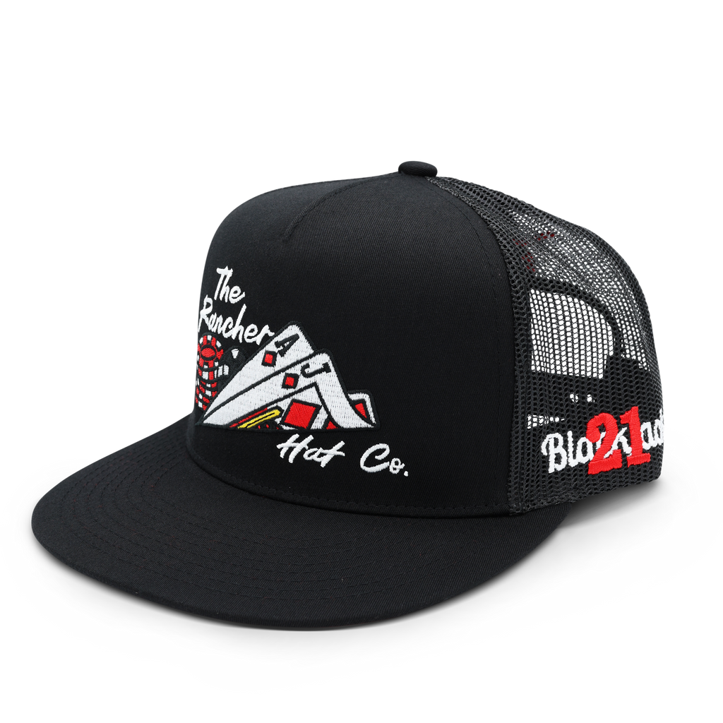 "21 Blackjack"- Flat bill Trucker Snapback