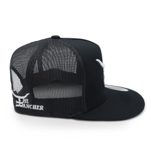 Load image into Gallery viewer, “Silver Bullet”-Black Flatbill Trucker SnapBack
