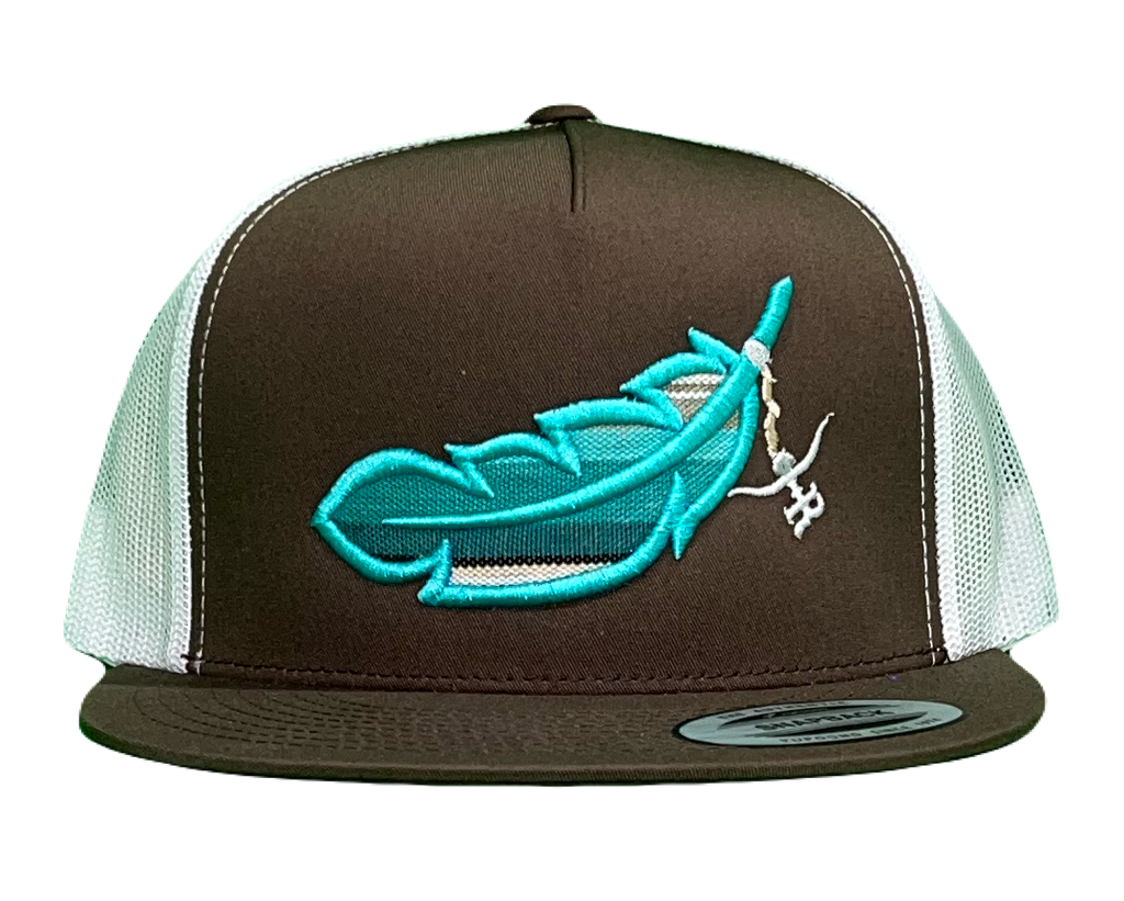 Feathered Outlaw- Brown/Turquoise Feather