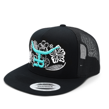 Load image into Gallery viewer, Tropical GLOW - Flatbill Trucker Snapback
